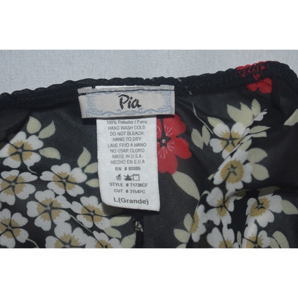 Vintage Y2k Floral Print Halter Top Pia M L - Picture 4 of 5